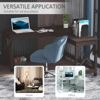 HOMCOM 57" L-Shaped Corner Desk, Computer Home Office Desk and Writing Table, Brown(m-7)