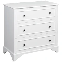 HOMCOM 3-Drawer Dresser Tower Storage Cabinet, Chest of Drawers for Bedroom, Hallway, Living Room and Bathroom, White(m-2)