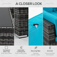 Outsunny 7 Pieces Outdoor Rattan Furniture Set, Patio Wicker Sectional Conversation Sofa Set w/ Cushions & Coffee Table(m-7)