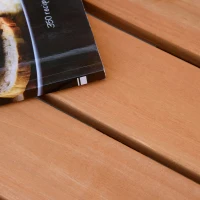 Outsunny 55" Wooden Garden Bench, 2 Seater Outdoor Patio Seat with Slatted Design for Deck, Porch or Garden, Natural(m-9)