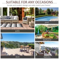 Outsunny 18" Rattan Coffee Table Outdoor Side Table Patio Wicker Furniture, Small Square with All-Weather PE for Garden, Balcony, Backyard, Poolside, Grey(m-7)