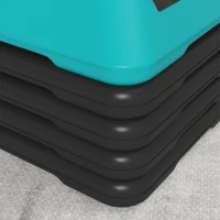 Soozier 5-Level Height Adjustable Stepper, Aerobic Exercise Step Platform, 4" 6" 8" 10" 12", Blue(m-10)
