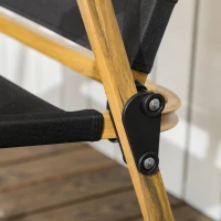 Outsunny Set of 2 Camping Chair, Lightweight Folding Chair, Portable Armchairs, Excellent for Festivals, Fishing, Beach and Hiking, Black(m-9)