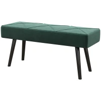 HOMCOM 39 Inches Upholstered Bedroom Bench, Modern End of Bed Bench with Steel Legs, Green(m-2)
