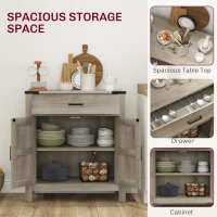 HOMCOM Kitchen Sideboard Cabinet Small Countertop Storage w/ Drawer & Shelf for Kitchen Living Room Entryway White(m-4)