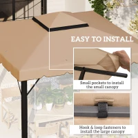 Outsunny 10' x 10' Replacement Canopy, Gazebo Top Cover with Double Vented Roof for Garden Patio (TOP ONLY), Khaki(m-5)