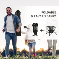 Outsunny Outdoor Folding Camping Table, 22" Portable Picnic Table w/ Cooler, Holders, Carry Bag for Travel Hiking Fishing Beach(m-4)