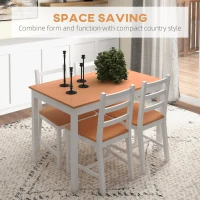 HOMCOM Dining Table Set for 4, 5 Piece Modern Kitchen Table and Chairs, Solid Wood Dining Room Set for Small Spaces, Breakfast Nook, White(m-4)