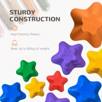 Outsunny 6PCs Larger Size Balance Stepping Stones for Kids with Non-slip Bottom, Stackable Obstacle Course Outdoor Indoor,  Play River Rocks with Starfish Style(m-6)