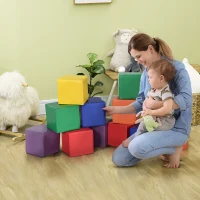 Soozier 12 Piece Soft Play Blocks Soft Foam Toy Building And Stacking Blocks - Multicolours(m-1)