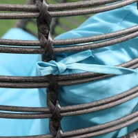 Outsunny Rattan Egg Chair with Cushion, Sky Blue(m-8)