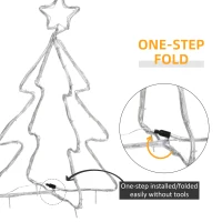 Outsunny 30" Outdoor LED Christmas Tree Rope Lights, LED Outdoor Christmas Decoration with Ground Stakes, Warm White(m-6)