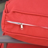 Outsunny 4 PCS Patio PE Rattan Wicker Sofa Set Outdoor Conversation Furniture w/ Two Tier Tea Table & Cushions, Red(m-10)