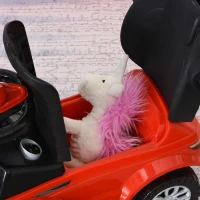 Aosom 2 In 1 Push Cars for Toddlers Kid Ride on Push Car Stroller Sliding Car with Horn Music Light Function Secure Bar Ride on Toy for Boy Girl 1-3 Years Old Red(m-10)