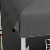 Outsunny 8 x 8 Pop Up Canopy with 1 Sidewall, Carry Bag and 4 Sand Bags, Height Adjustable Instant Sun Shelter, Dark Grey(m-7)