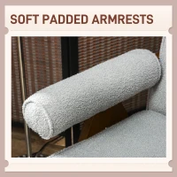 HOMCOM Cashmere Accent Chair Armchair with Wide Seat and Soft Padded Armrests for Reading, Bedroom, Light Grey(m-5)