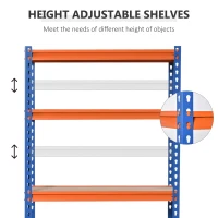 HOMCOM 5-Tier Heavy Duty Garage Shelf, Metal Shelving Unit with Adjustable Shelves, Metal Frame, 31.5"x15.75"x71.75", 3300 lbs Capacity for Workshop, Shed, Office(m-4)