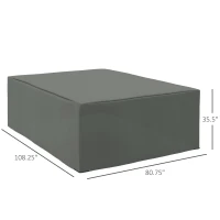 Outsunny Patio Furniture Covers, Waterproof, Windproof Anti-UV 600D Heavy Duty Oxford Fabric Outdoor Furniture Cover for Dining Table Chair Set, 108" x 80" x 35", Charcoal Grey(m-3)