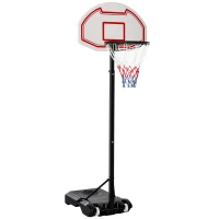 Soozier Portable Basketball Hoop and Stand, 5-7ft Height-Adjustable, with Wheels, 29" Backboard, Ball Holder, Durable Basketball Goal for Indoor and Outdoor Use(m-2)