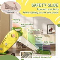 Qaba 3 in 1 Foldable Toddler Slide with Basketball Hoop, Climber, for 1-3 Years Old, Yellow(m-6)