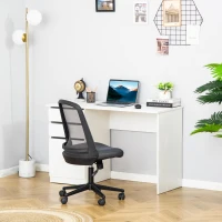 HOMCOM Modern Computer Desk, Home Office Desk for Study, Writing Workstation with Storage Drawer and Cabinet for Living Room, White(m-8)
