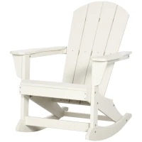 Outsunny Outdoor Rocking Chair, HDPE Adirondack Porch Rocker Chair for Garden, Patio, White(m-11)