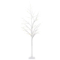 Outsunny 5FT Garden Birch Tree Light with 58 Warm LEDs and 8 Light Modes, DIY Artificial Tree Lamp for Outdoor and Indoor Birthday Wedding Party(m-11)