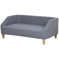 PawHut 38" Dog Sofa for Dogs Up to 55 lbs, Gray(m-11)