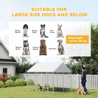 PawHut Heavy Duty Galvanized Steel Outdoor Dog Kennel with Waterproof Roof, Safety Lockable Latch System, 9.2' x 7.5' x 7.2'(m-9)