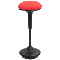 HOMCOM Backless Wobble Chair, Adjustable Active Ergonomic Stool Chair, with Rocking Motion, Padded, Red(m-1)