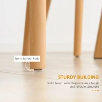 HOMCOM Dining Chairs Set of 4, Modern Kitchen Chair with Slatted Back, PP Seat, Beechwood Legs for Living Room, White(m-6)