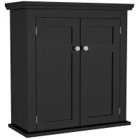 kleankin Bathroom Cabinet, Medicine Cabinet, Over Toilet Storage Cabinet with Adjustable Shelves for Entryway, Black(m-2)