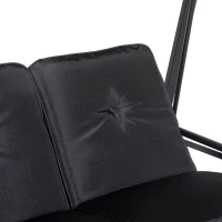 Outsunny 2-Seater Outdoor Porch Swing with Adjustable Canopy, Patio Swing Chair for Garden, Poolside, Backyard, Black(m-6)