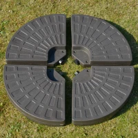 Outsunny 4 Pieces Cantilever Patio Umbrella Base, Fan Shaped Umbrella Weight w/ Built-In Handles & Rugged Material, 148 lbs Water and 220 lbs Water and Sand, Coffee(m-10)