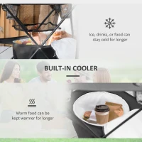 Outsunny Outdoor Folding Camping Table, 22" Portable Picnic Table w/ Cooler, Holders, Carry Bag for Travel Hiking Fishing Beach(m-5)