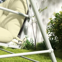 Outsunny 4-Piece Back and Seat Cushion Pillows Replacement and Pillows, Patio Chair Cushions Set with Ties, Cream White(m-10)