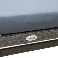 Outsunny 4 Pieces Patio Wicker Dining Sets, Outdoor PE Rattan Sectional Conversation Set with Cushions & Dining Table, Bench for Garden, Backyard, Lawn, Gray(m-8)