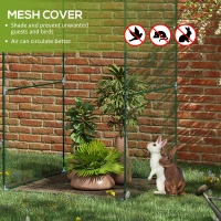 Outsunny Walk-in Crop Cage, Plant Protectors from Animals with Roll Up Zippered Door, 3.9' x 3.9' x 5.9', Dark Green(m-4)