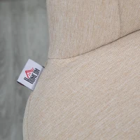 HOMCOM Modern Upholstered Adjustable Barstools with Swivel Seat, Linen Touch Fabric, Steel Frame, Footrest, ‎Beige(m-8)