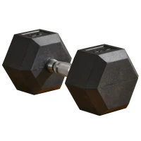 Soozier 40lbs Rubber Hex Dumbbells Weight Dumbbell Hand Weight Barbell for Body Fitness Training for Home Office Gym, Black(m-11)