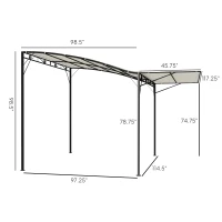 Outsunny 10' x 8' Outdoor Pergola and Patio Gazebo for Garden, Camper, Deck, Doors and Windows, Cream White(m-3)