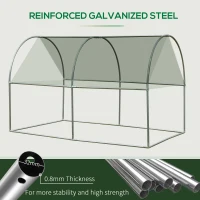 Outsunny 9.6' x 6.5' x 6.2' Walk-In Greenhouse w/ 2 Doors & Windows, White(m-4)