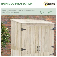 Outsunny Wooden Garden Shed Tool Storage, Garden Shed with Double Magnet Doors, Tilted Roof, 47.25"  x 22.5" x 72'', Natural(m-5)