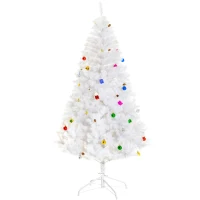 HOMCOM 5.9ft Artificial Christmas Tree Xmas Holidays Décor with Ornament White(m-11)