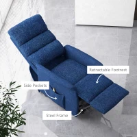 HOMCOM Power Lift Chair for Seniors, Electric Lift Recliner Chair with Remote Control, Side Pockets for Living Room, Dark Blue(m-7)