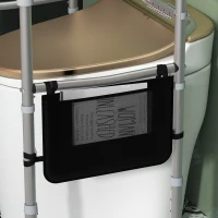 HOMCOM Stand Alone Toilet Safety Frame, Toilet Rails with Adjustable Height Width, 300lb Grab Bar with Suction Cups, Storage, Padded Handles for Elderly(m-10)