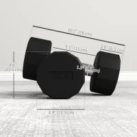 Soozier 2 x 20lbs Dumbbells Set with Non-Slip Grip, Rubber Covered Weights for Men Women Home Gym Workout(m-3)