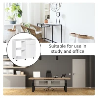 HOMCOM Printer Stand, Storage Cabinet with Drawer, Open Storage Shelves, for Home or Office Use, White(m-6)