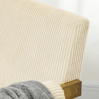 HOMCOM Corduroy Accent Chair Armchair with Wide Seat and Soft Padded Armrests for Reading, Bedroom, Beige(m-9)