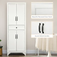 HOMCOM Freestanding Storage Cabinet, Kitchen Pantry Cabinet with 2 Shelves, 4 Doors, Kitchen Storage Cabinets for Dining Room(m-7)